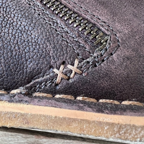 Ugg Clementine Shearling Lined Leather Ankle Bootie Size 7 Brown Zip Closure GUC - Picture 10 of 13